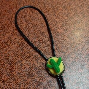 Handcrafted Felted Cactus Bolo Tie